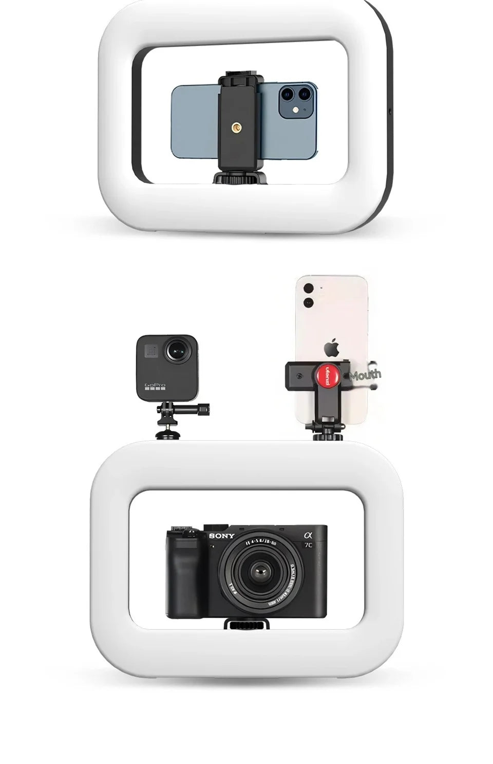 FANGTUOSI New Handheld Ring LED Rechargeable Fill light Portable Mobile Phone Live Photography Desktop Rabbit Cage Selfie Light