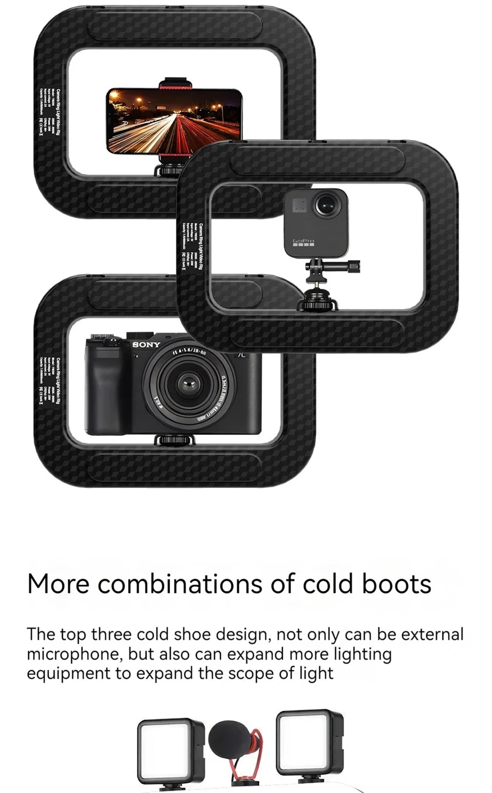 FANGTUOSI New Handheld Ring LED Rechargeable Fill light Portable Mobile Phone Live Photography Desktop Rabbit Cage Selfie Light