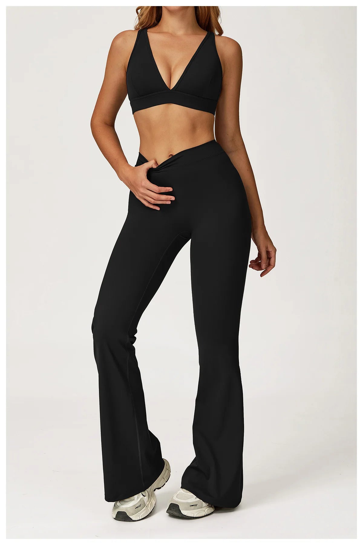 Yoga Set 2 Pieces Gym Clothes Yoga Outfits For Women Tracksuits Workout Long Sleeved Fitness Set Sport Bra Crop Top Gym Leggings