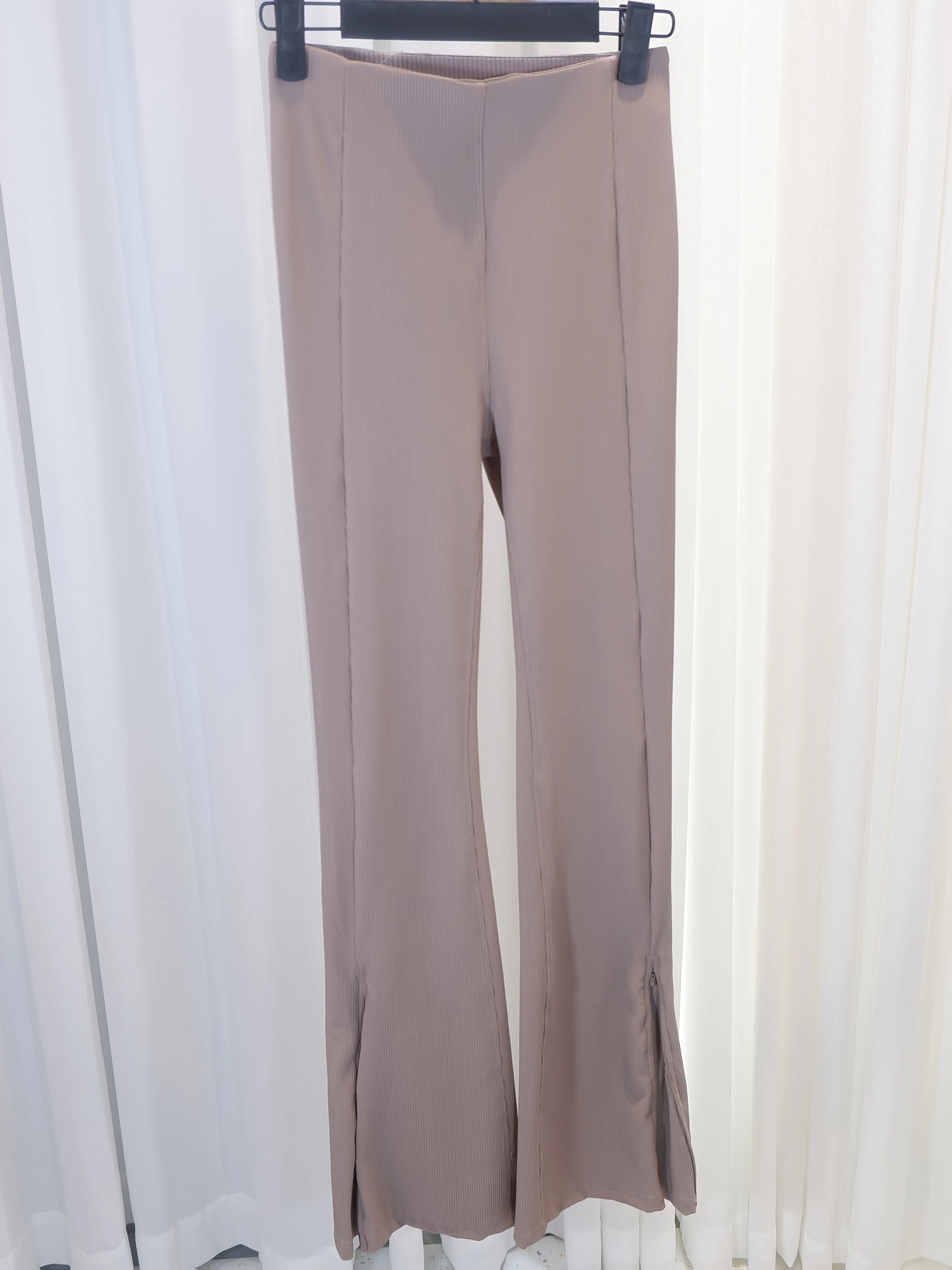 Yoga Pants for Women, High-Waisted, Ribbed, Flared, Comfortable