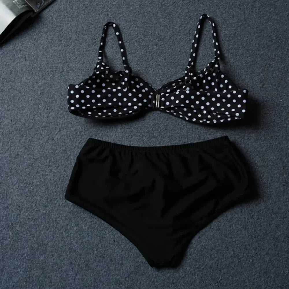 Kophia 5XL 6XL Large Big Plus Size Swimwear For Women Sexy Polka Dot Two Piece Swimsuit 2024 High Waisted Big Cups Bathing Suit