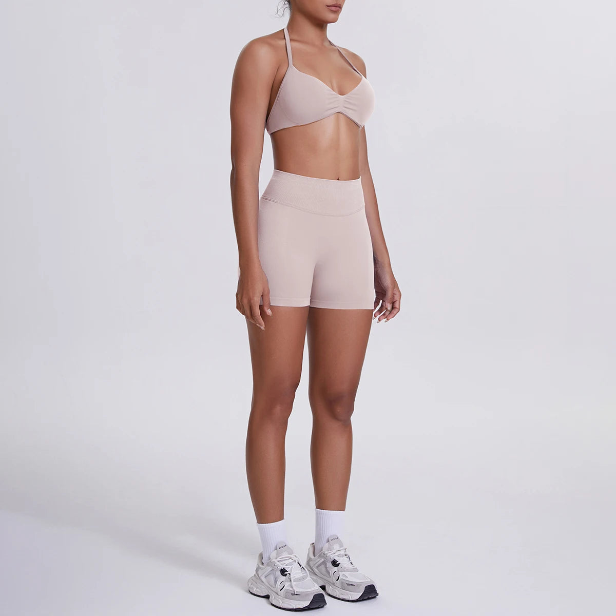 2 Pieces Yoga Set Sexy Backless Women Bra Summer Workout Gym Clothing High Waist Hip Push Up Breathable Fitness Shorts Yoga Set