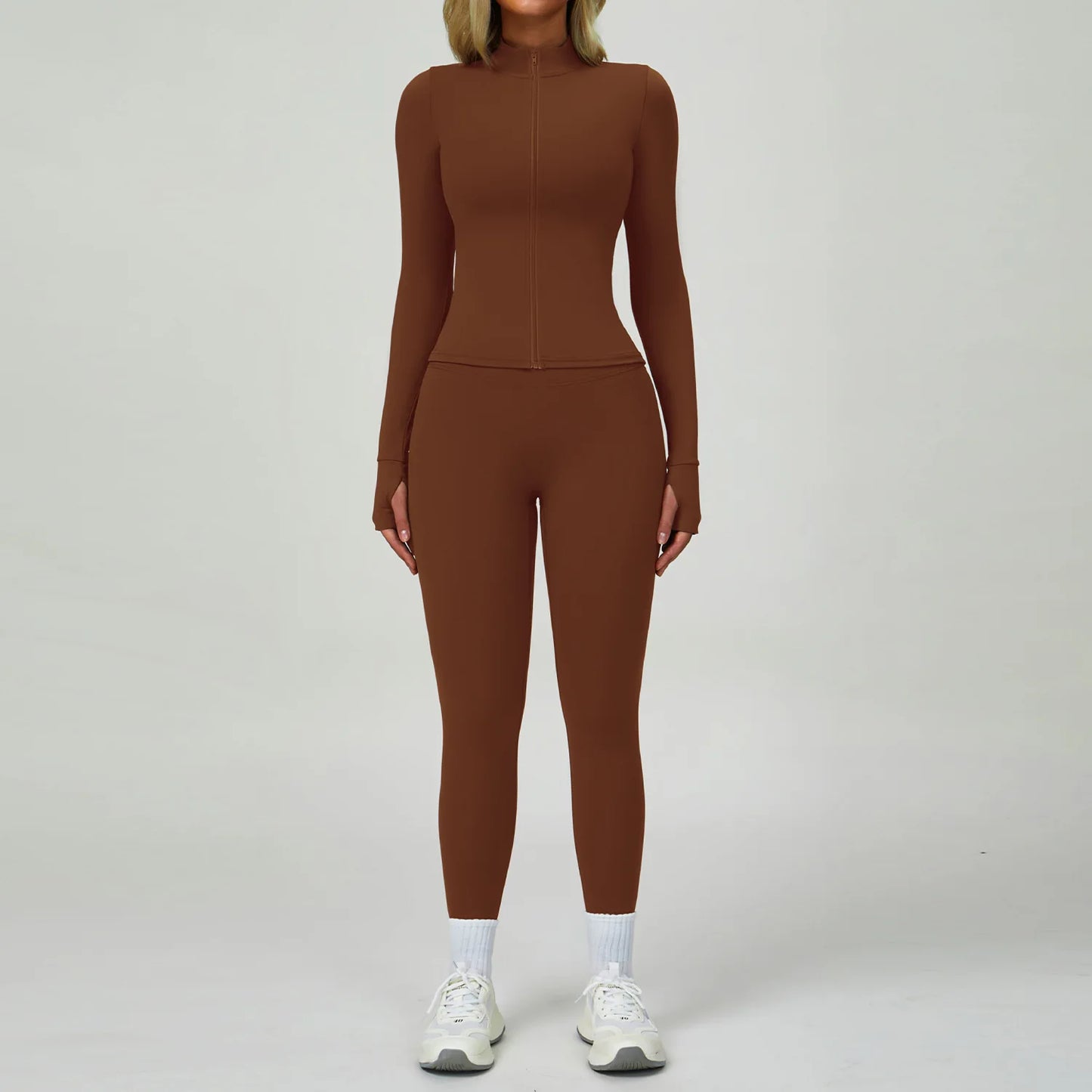 2 PCS Sportswear Women Yoga Set Gym Clothes Athletic Wear Yoga Suits Fitness Set Tracksuits Sports Bra Long Sleeve Gym Leggings