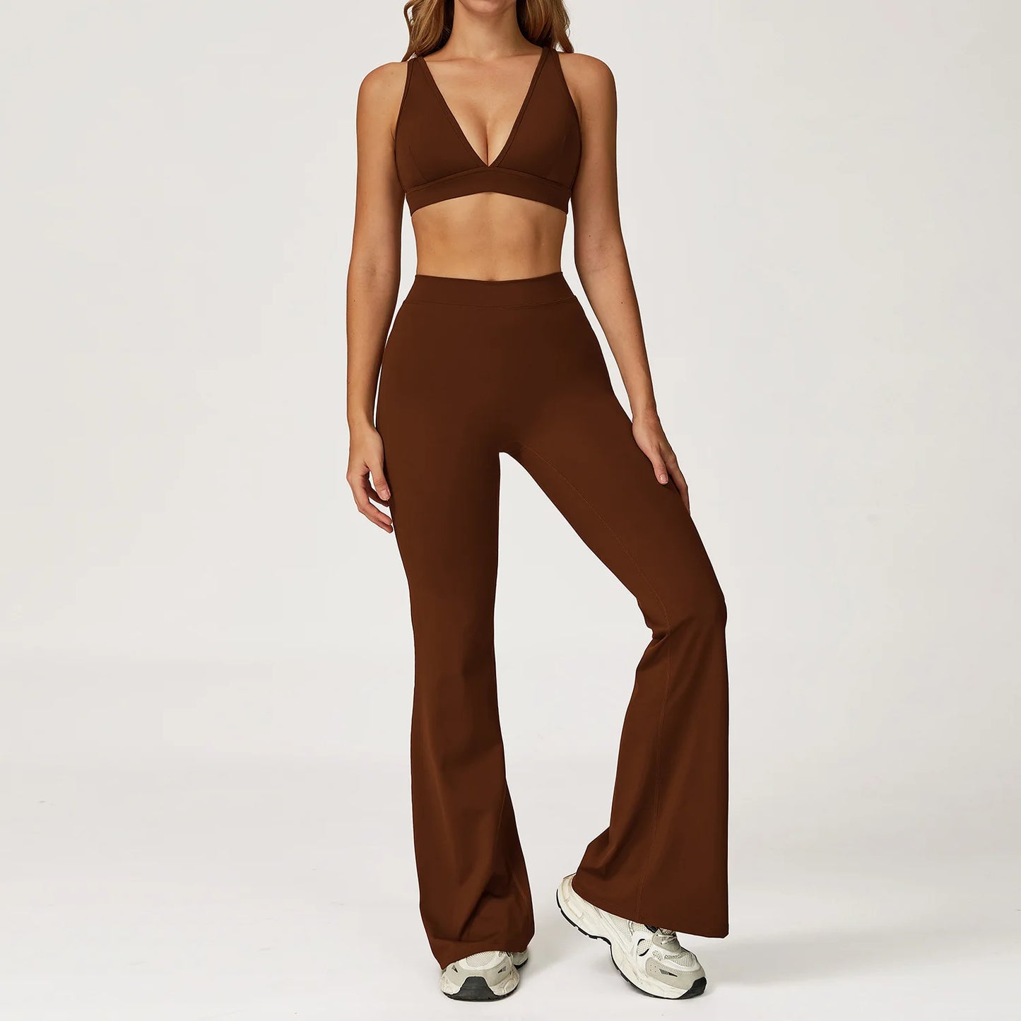 Yoga Set 2 Pieces Gym Clothes Yoga Outfits For Women Tracksuits Workout Long Sleeved Fitness Set Sport Bra Crop Top Gym Leggings