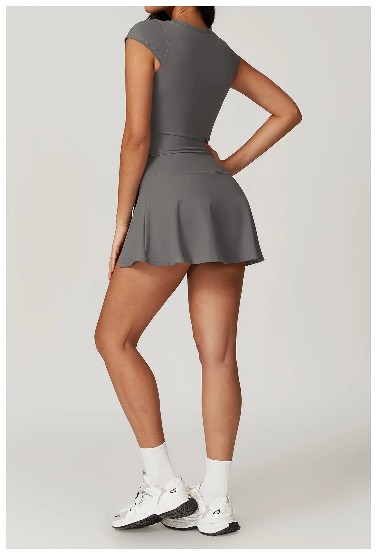 Tight Tennis Skirt Set Yoga Clothing Anti-Shine Bottom Pants Set Quick Dry High Waisted Hip Lifting Running Fitness Exercise Set
