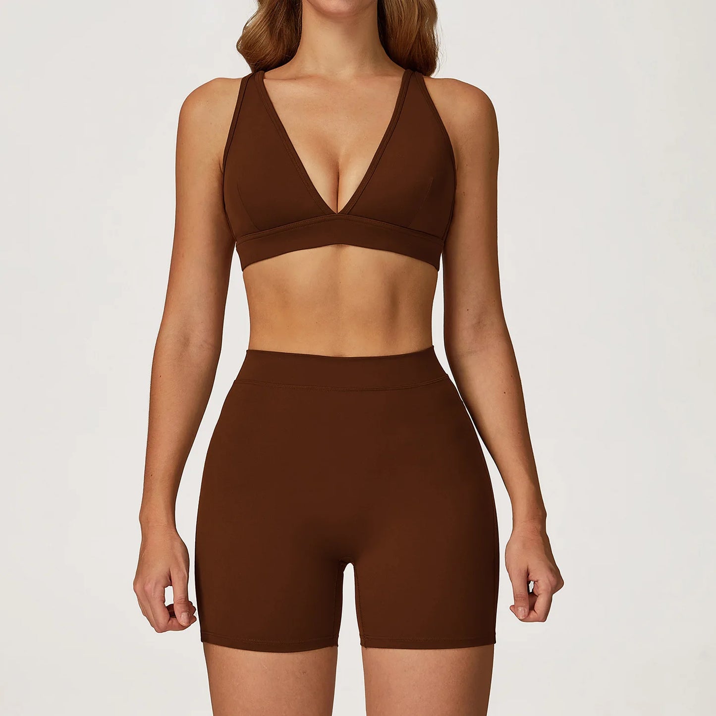 Yoga Set 2 Pieces Gym Clothes Yoga Outfits For Women Tracksuits Workout Long Sleeved Fitness Set Sport Bra Crop Top Gym Leggings