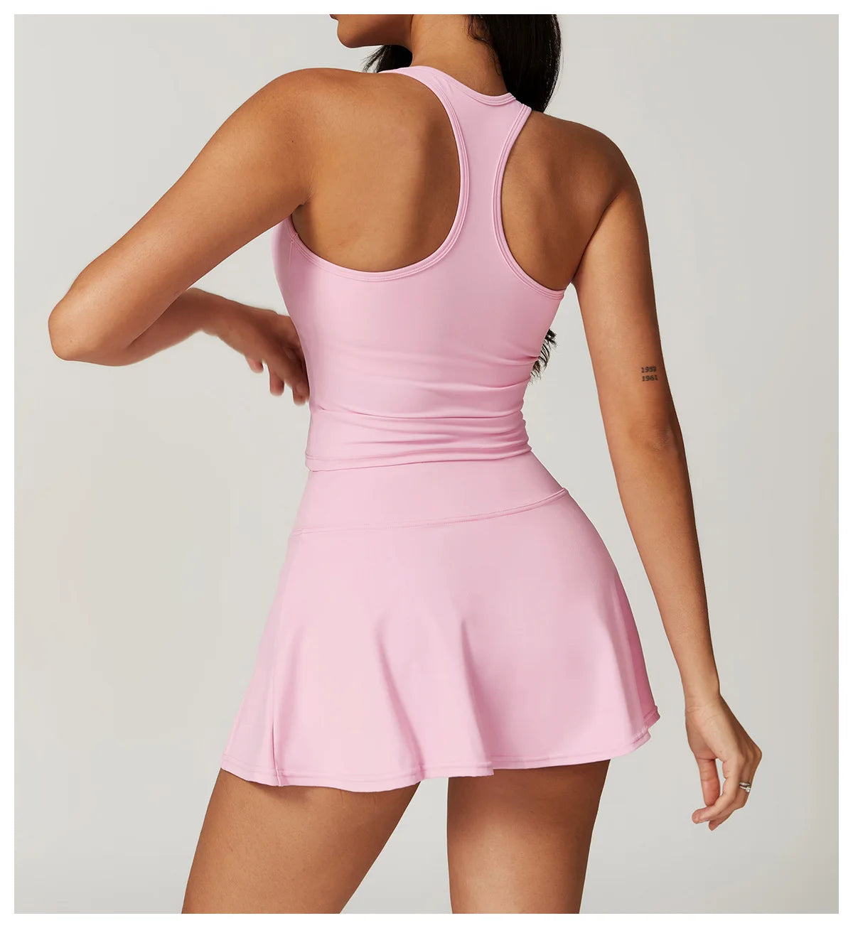 Tight Tennis Skirt Set Yoga Clothing Anti-Shine Bottom Pants Set Quick Dry High Waisted Hip Lifting Running Fitness Exercise Set