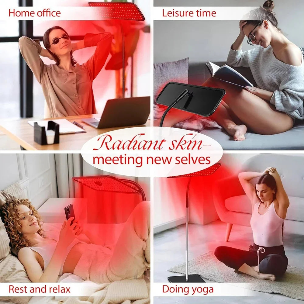 660nm 850nm Near Infrared Light Panel Red Light Lamp With Timer Face and Body Home Use Relief Pain Device with Adjustable Stand
