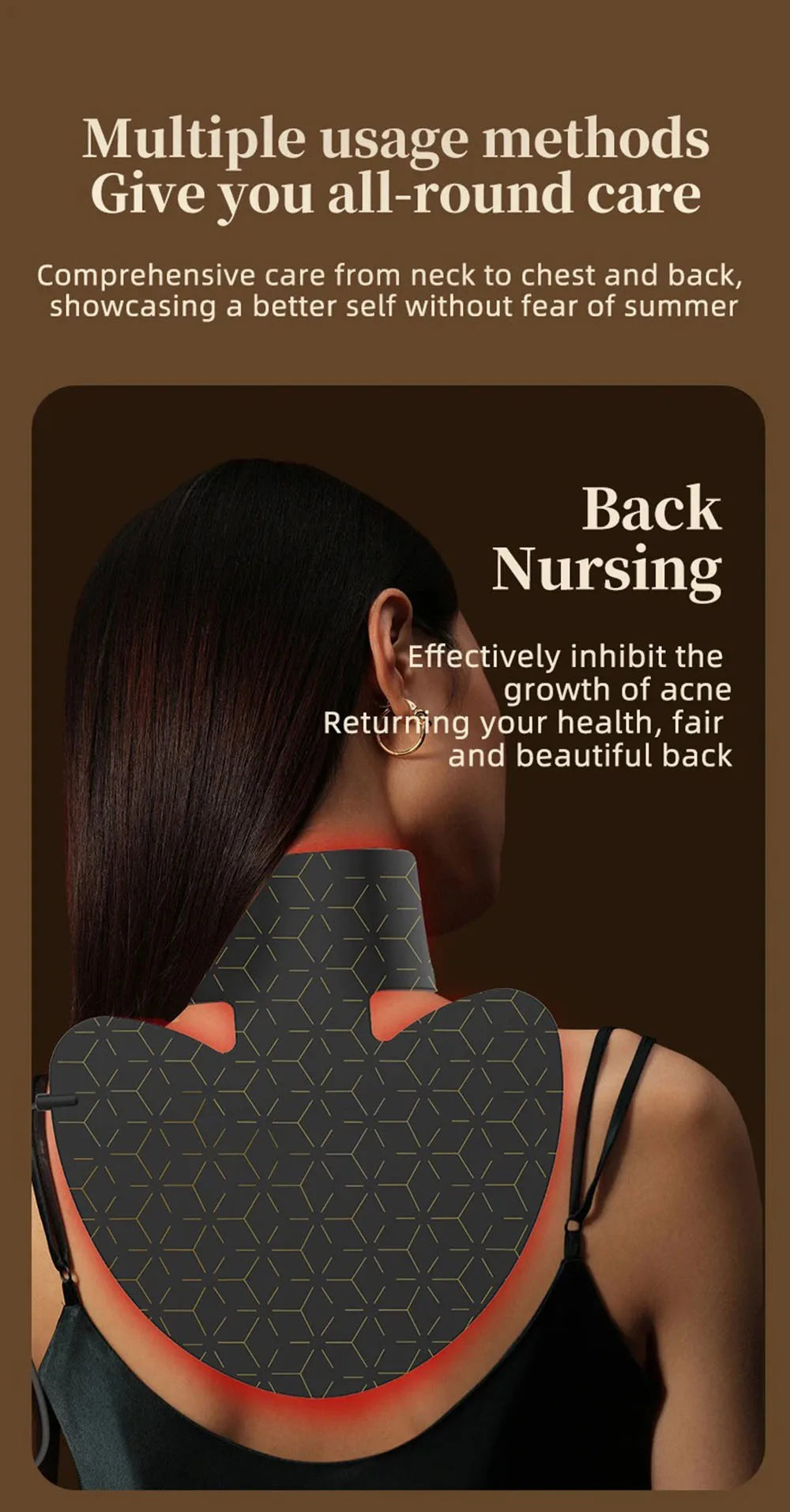 LED Neck Beauty Device Photon Mask With 4 Color Light Waves