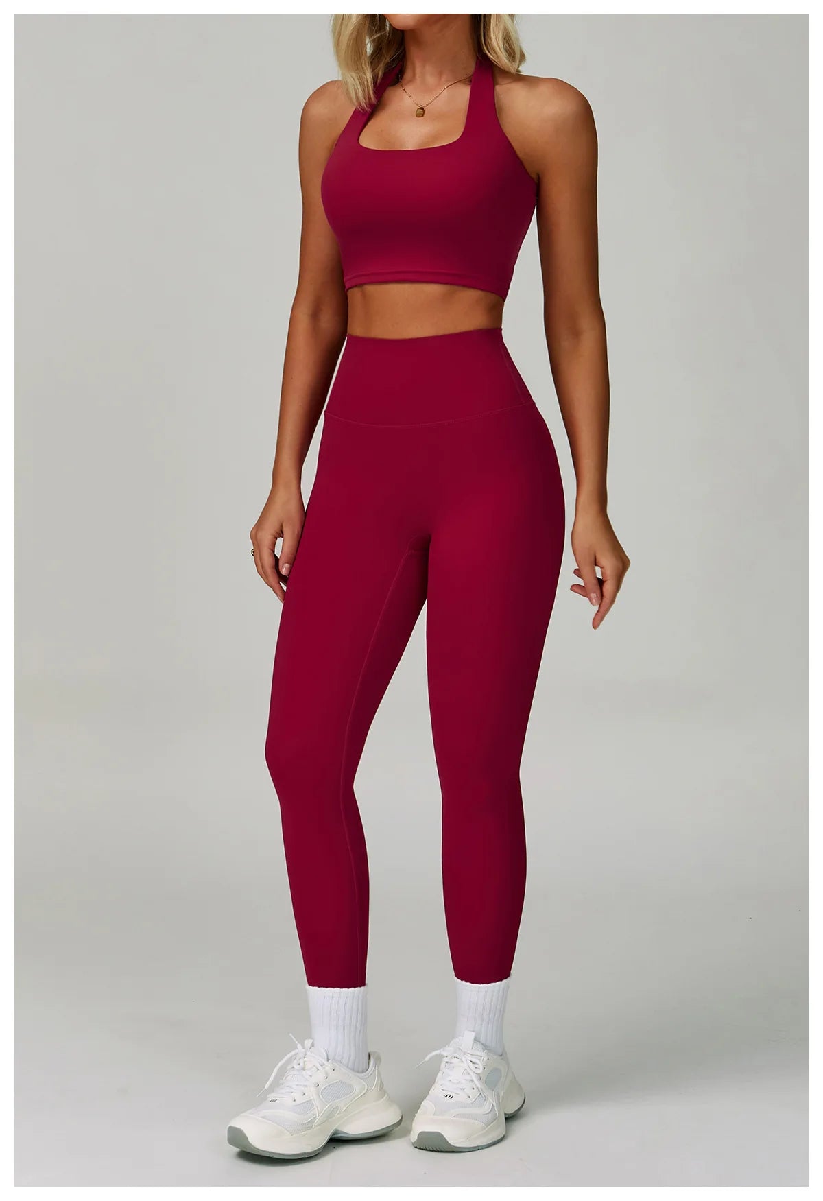 2 PCS Sportswear Women Yoga Set Gym Clothes Athletic Wear Yoga Suits Fitness Set Tracksuits Sports Bra Long Sleeve Gym Leggings