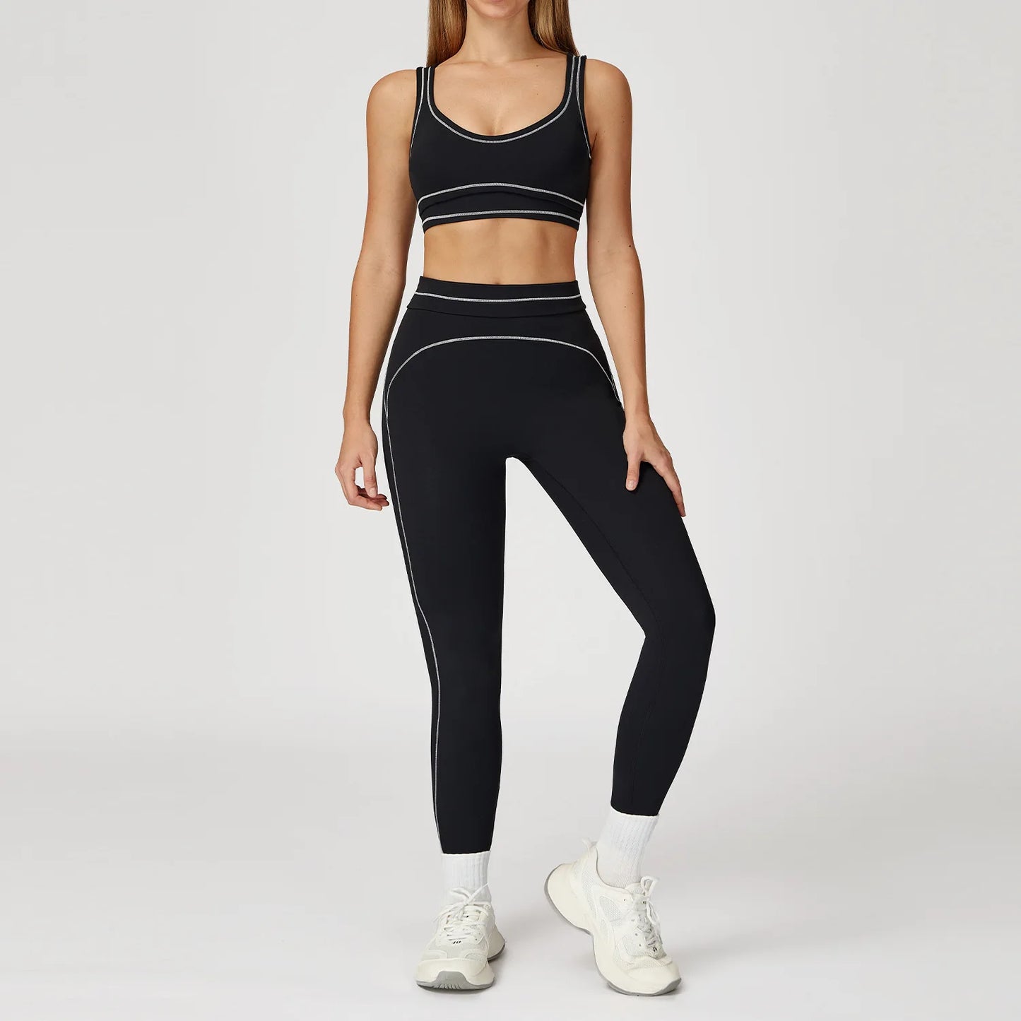 Yoga Set 2 Pieces Women Tracksuit Workout Outfits Fitness Sportswear Gym Clothes High Waist Leggings Sports Bra