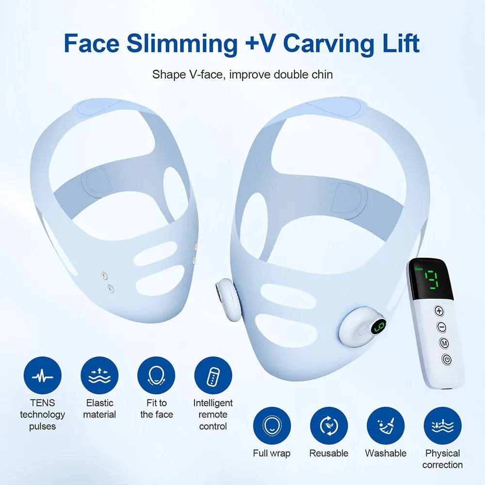 Facial EMS Lifting Machine Chin Cheek Slimming Strap Facial Shaping Massager Double Chin Removal V Line Lift Belt Skin Care Tool