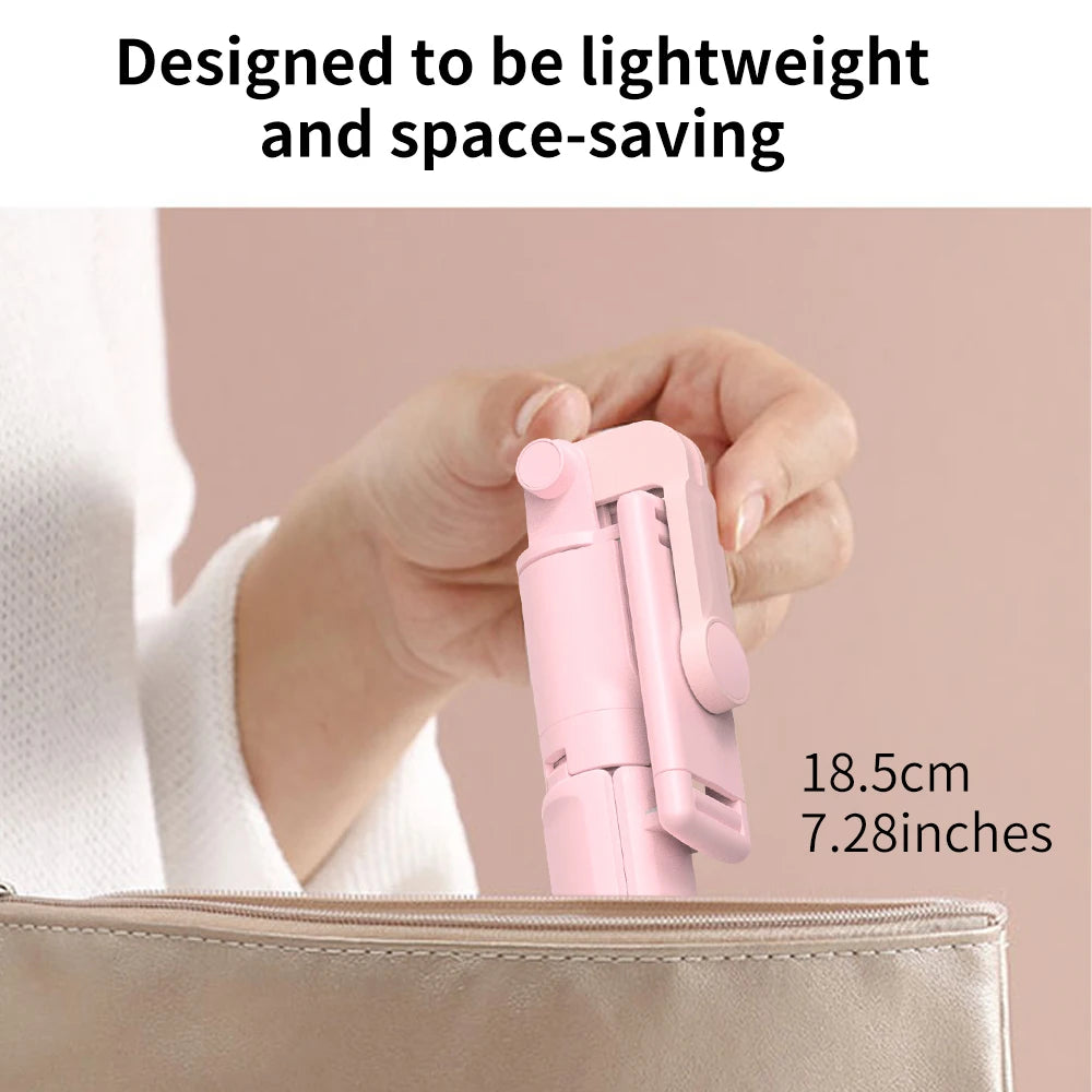 Wireless Selfie Stick Tripod Stand with Light Bluetooth Remote Extendable Tripod for iPhone Mobile Phone Tk Live Streaming