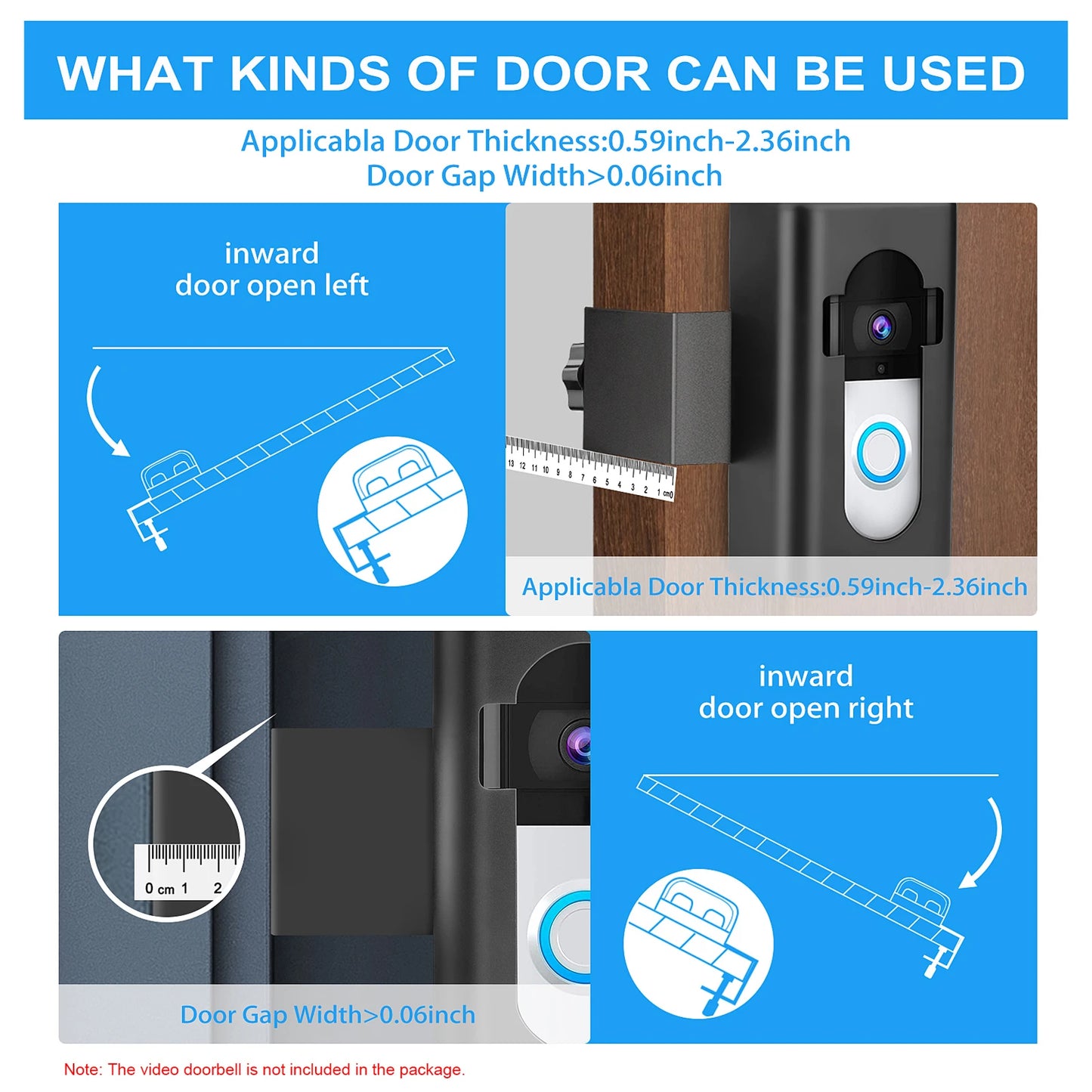 The anti-theft doorbell installation base video doorbell is easy to install without drills and is suitable for dormitories