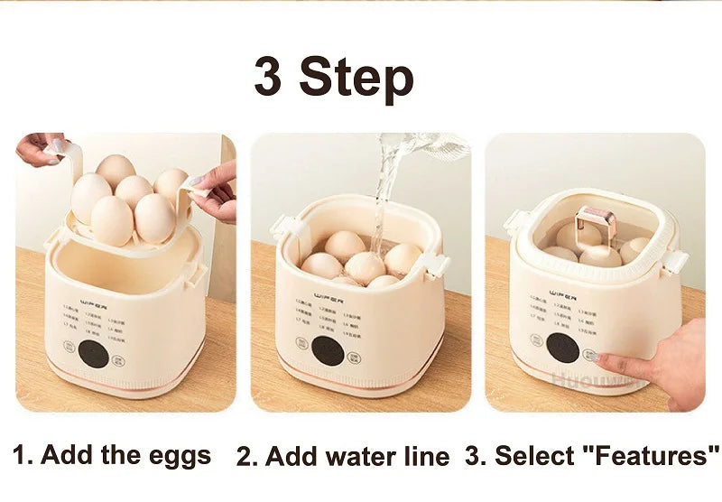 220V Multi-function Electric Steamer Egg Cooker Dormitory Breakfast Machine Reservation Soft-boiled Egg Hot Spring Egg Steamer