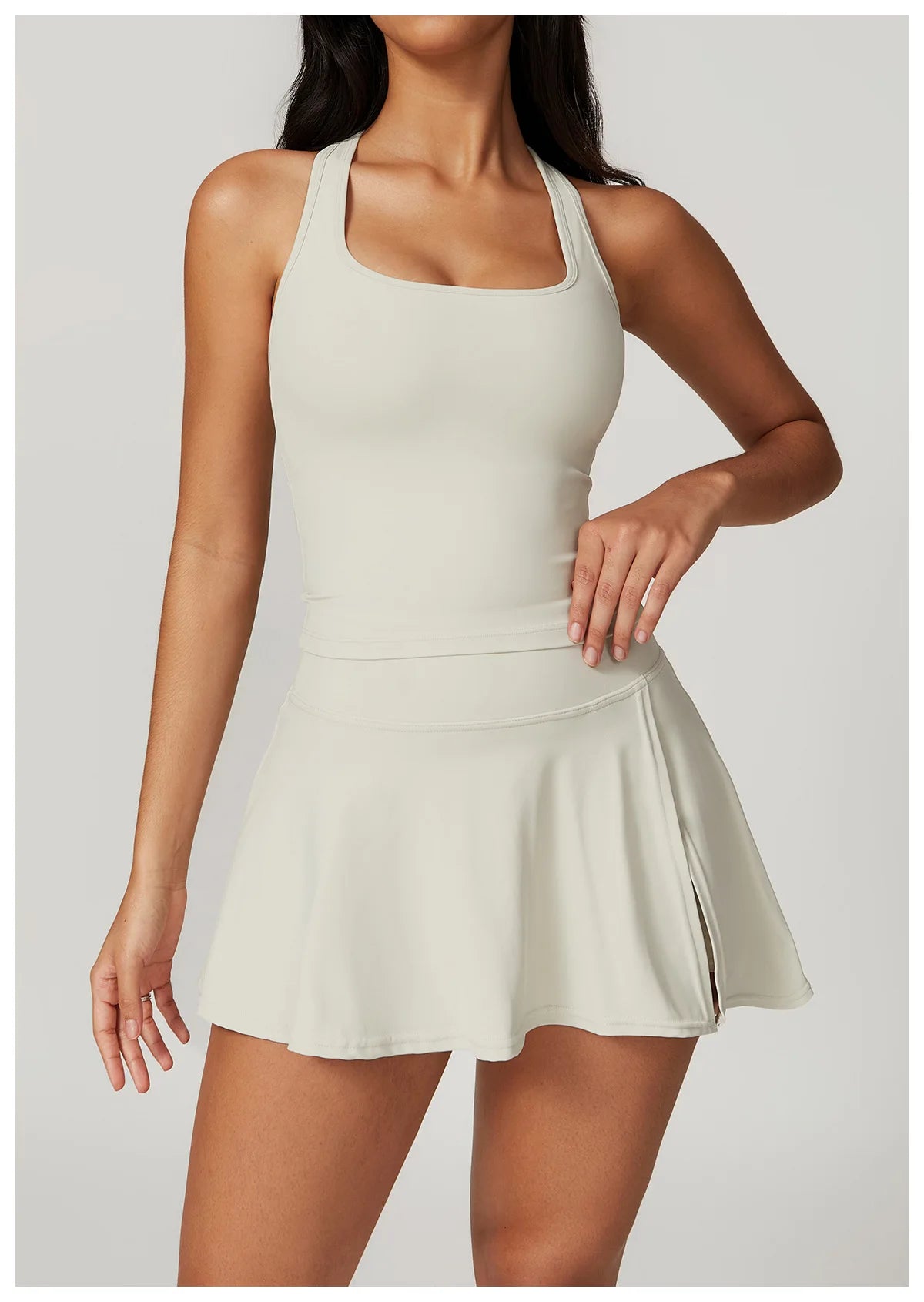 Tight Tennis Skirt Set Yoga Clothing Anti-Shine Bottom Pants Set Quick Dry High Waisted Hip Lifting Running Fitness Exercise Set