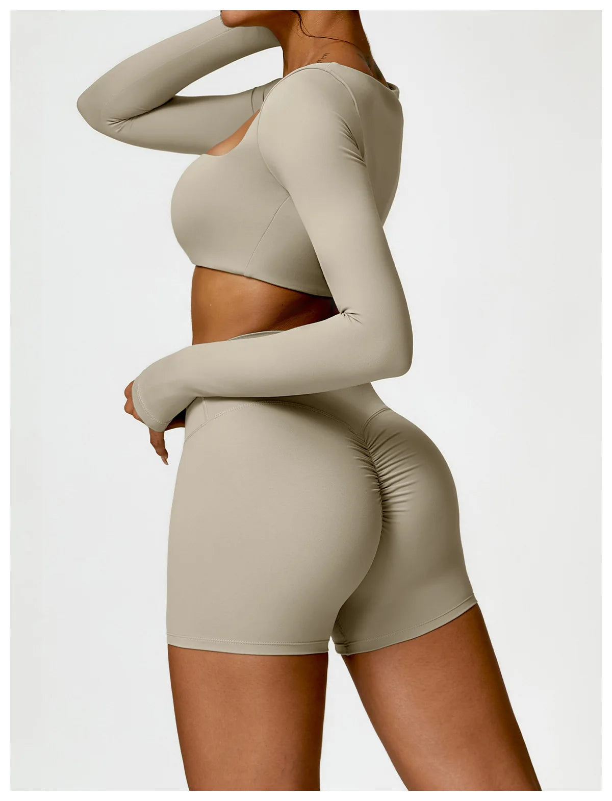 New Long sleeve Shirt Sports Set Women Fitness Tights Yoga Set Crop Top Running High Waist Gym Set Womens Outfits Yoga Clothing