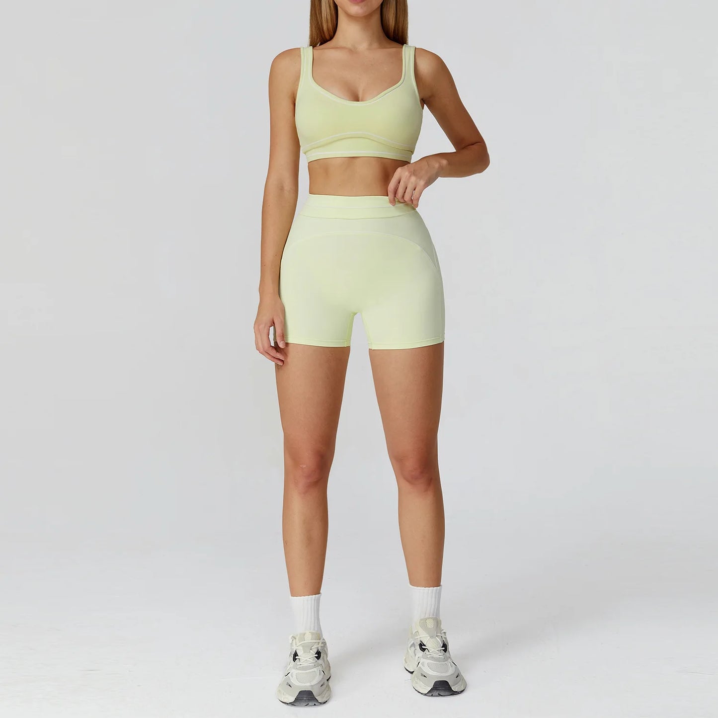 Yoga Set 2 Pieces Women Tracksuit Workout Outfits Fitness Sportswear Gym Clothes High Waist Leggings Sports Bra