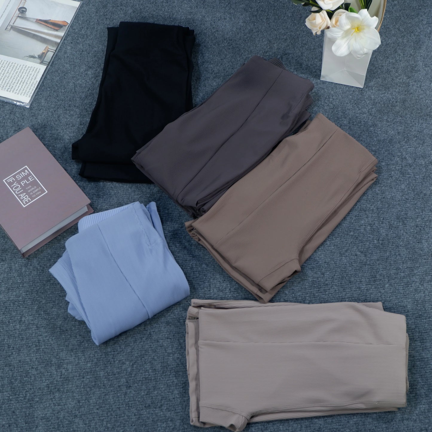 Yoga Pants for Women, High-Waisted, Ribbed, Flared, Comfortable