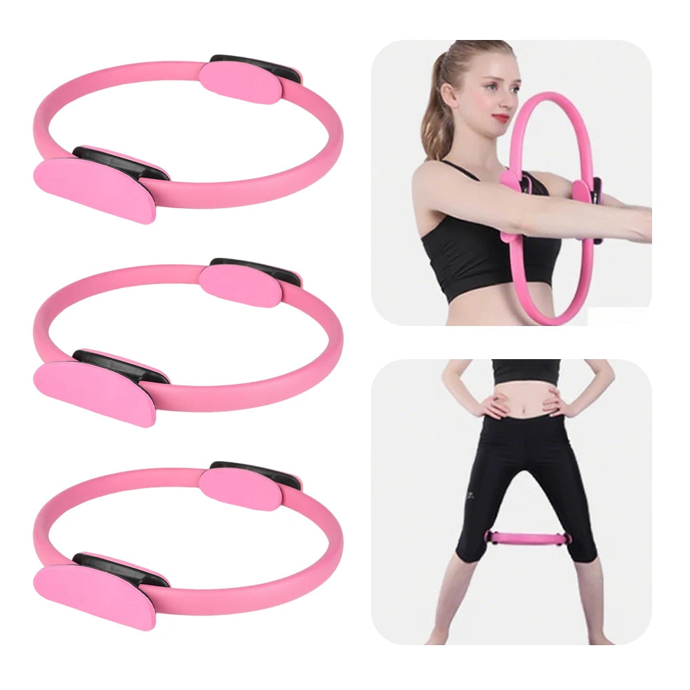 Pilates Ring Fitness Circle with Non Slip Handles Flexible Resistance Exercise Equipment for Toning Inner & Outer Thighs