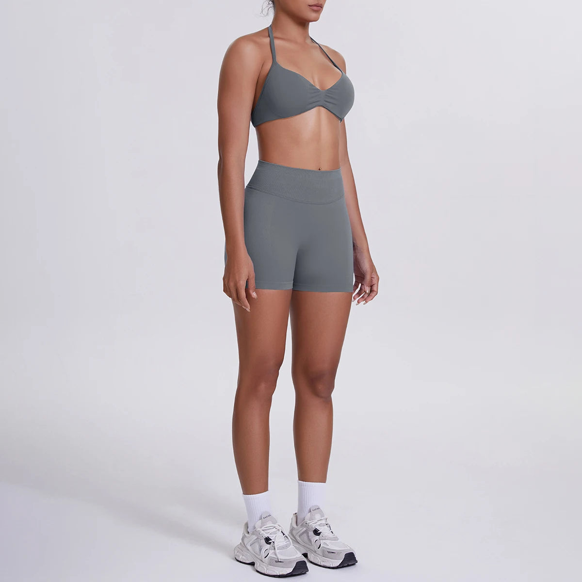 2 Pieces Yoga Set Sexy Backless Women Bra Summer Workout Gym Clothing High Waist Hip Push Up Breathable Fitness Shorts Yoga Set