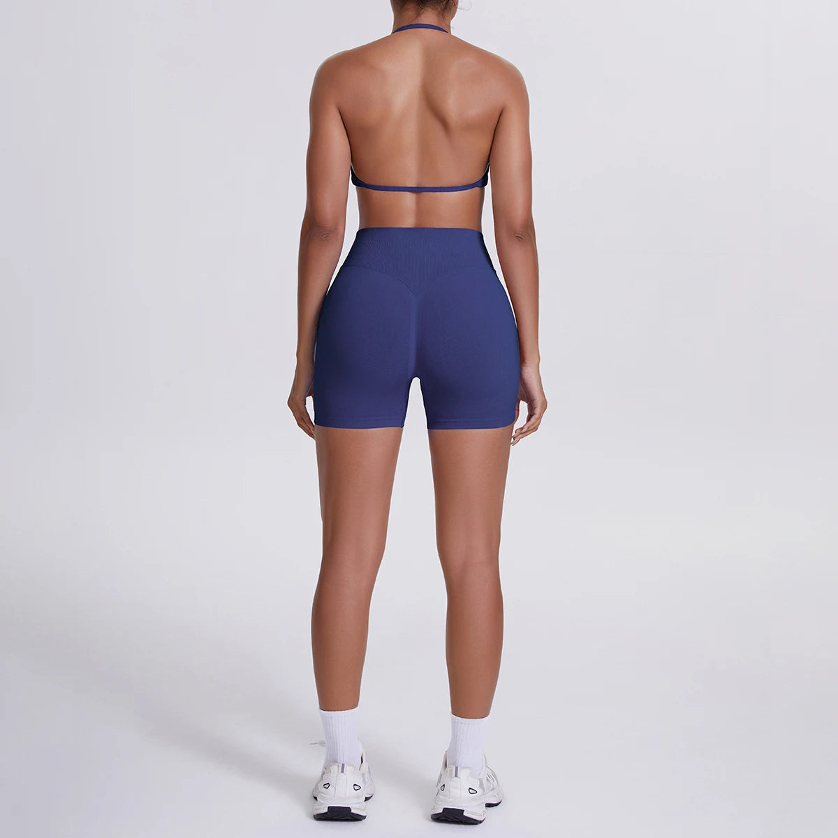 2 Pieces Yoga Set Sexy Backless Women Bra Summer Workout Gym Clothing High Waist Hip Push Up Breathable Fitness Shorts Yoga Set