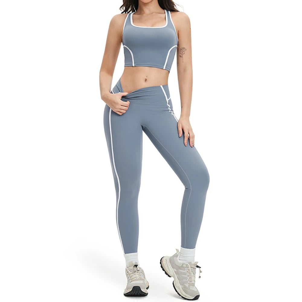 Yoga Set 2 PCS Sports Set Workout Outfits Women's Sportswear Fitness Gym Tracksuit