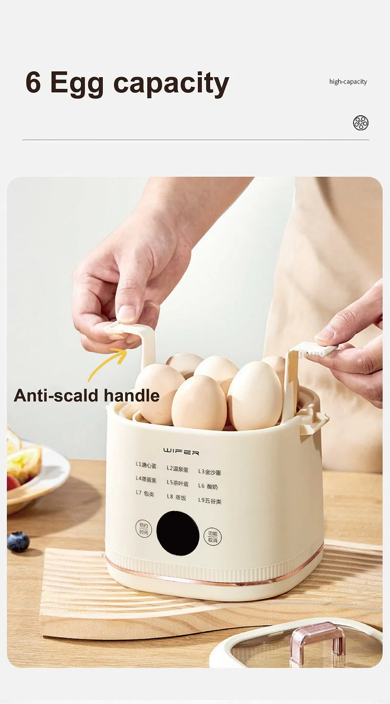 220V Multi-function Electric Steamer Egg Cooker Dormitory Breakfast Machine Reservation Soft-boiled Egg Hot Spring Egg Steamer