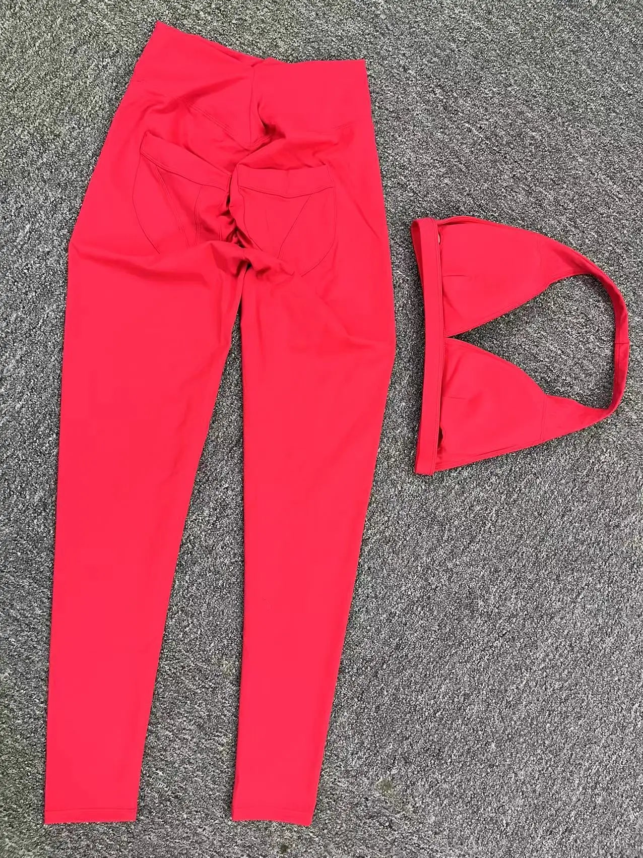 Workout Set for Women Quick Dry Yoga Outfit Seamless Sports Bra High Waist Gym Leggings with Pockets Running Fitness