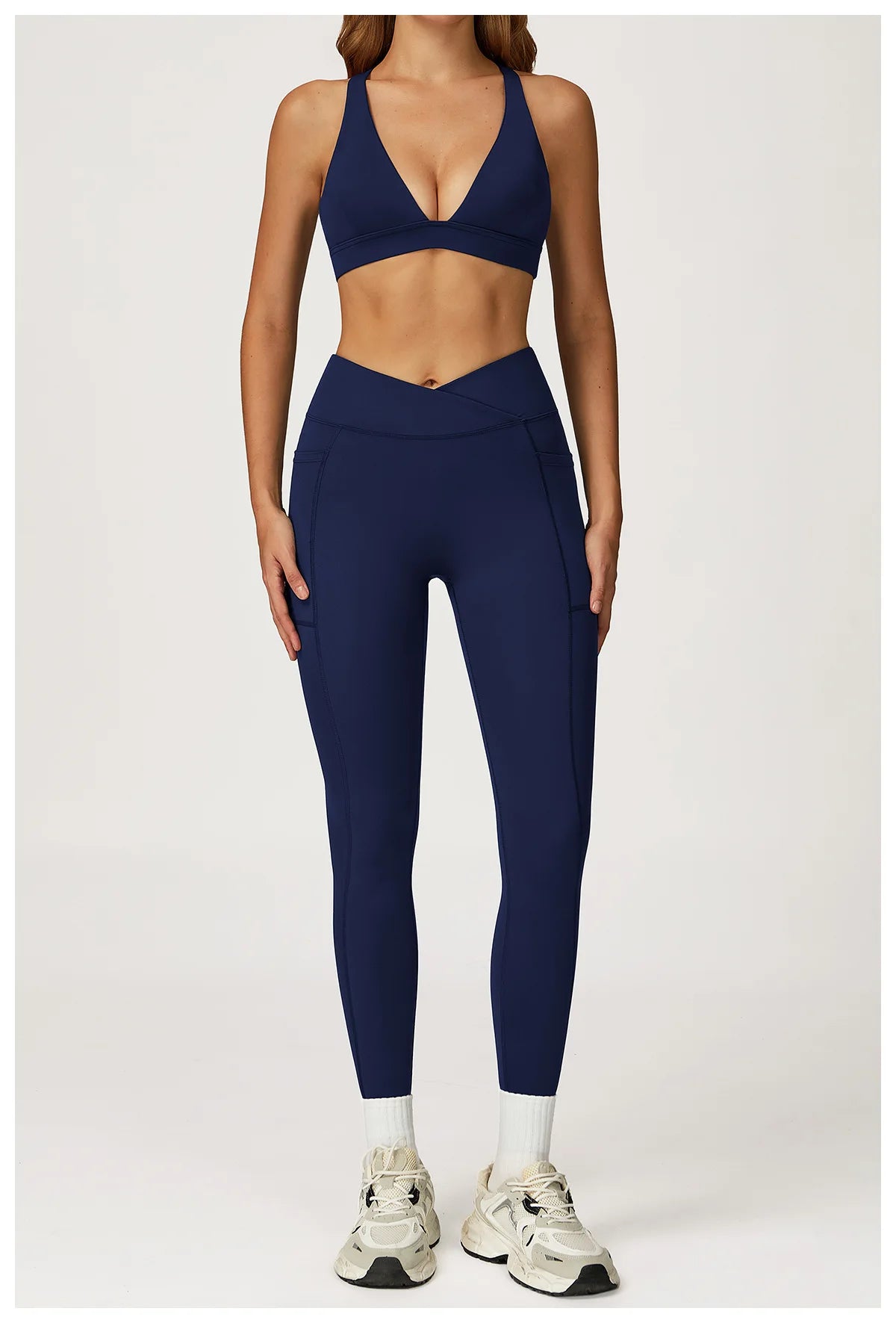 Yoga Set 2 Pieces Workout Outfits Women Clothes Fitness Sportswear Gym Tracksuit High Waist Leggings Sports Bra Athletic Wear